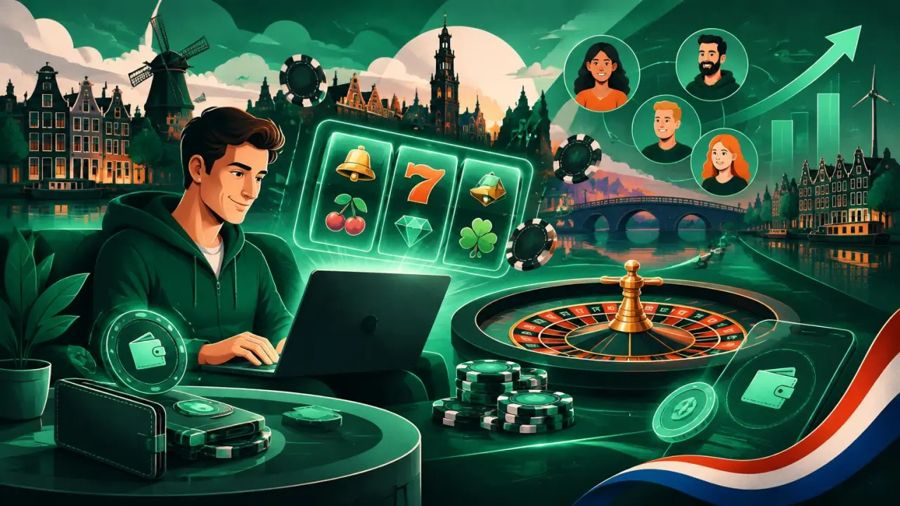Online casino trends met digitale slots, roulette, crypto en Nederlandse stadsgezichten